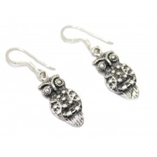 Traditional dangle women owl bird earring 925 Sterling Silver B 921